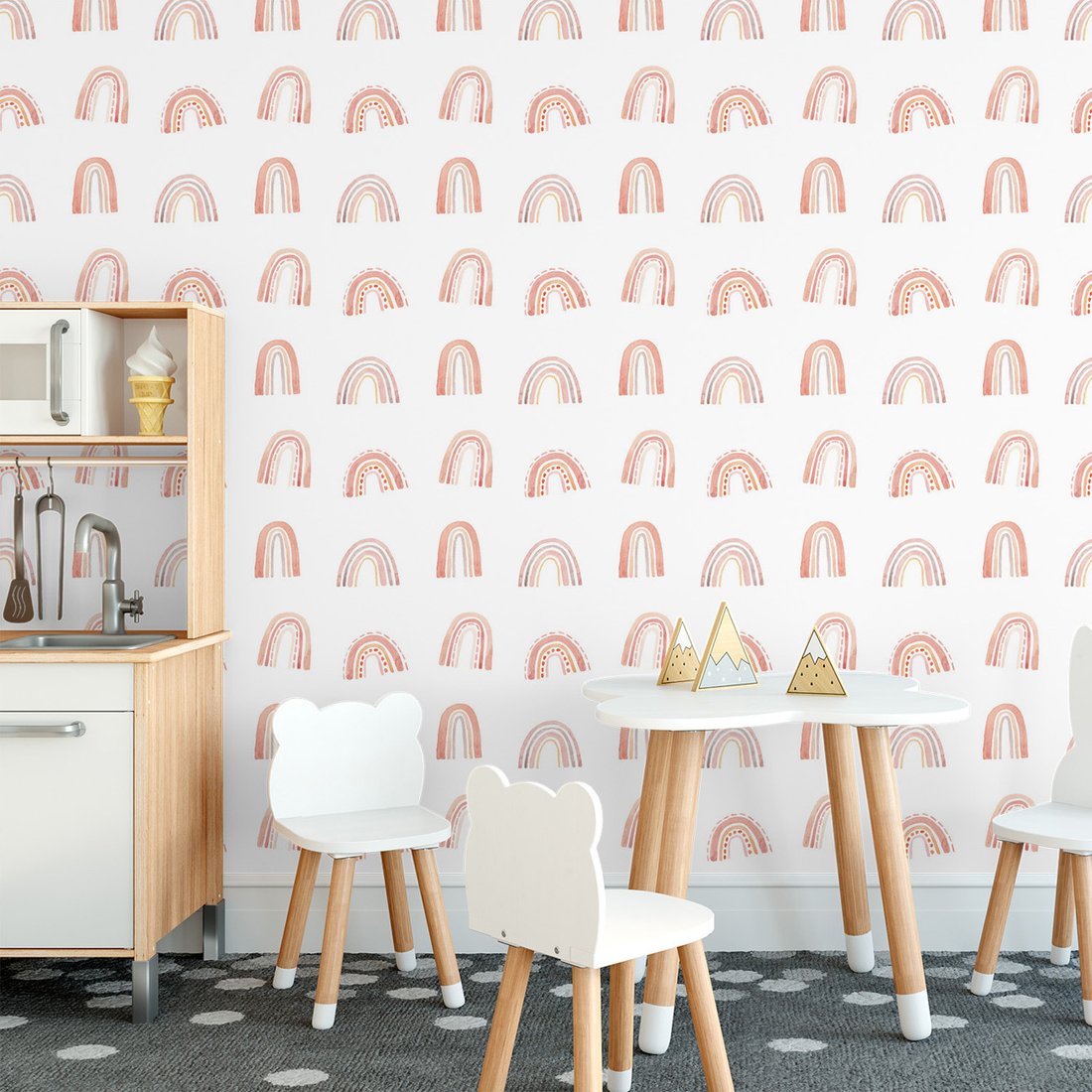 Tapeta - dziecięca, tęcza, wzór,