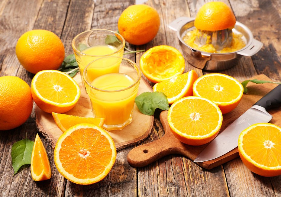 Fototapeta - pomarańcze, sok, jedzenie
