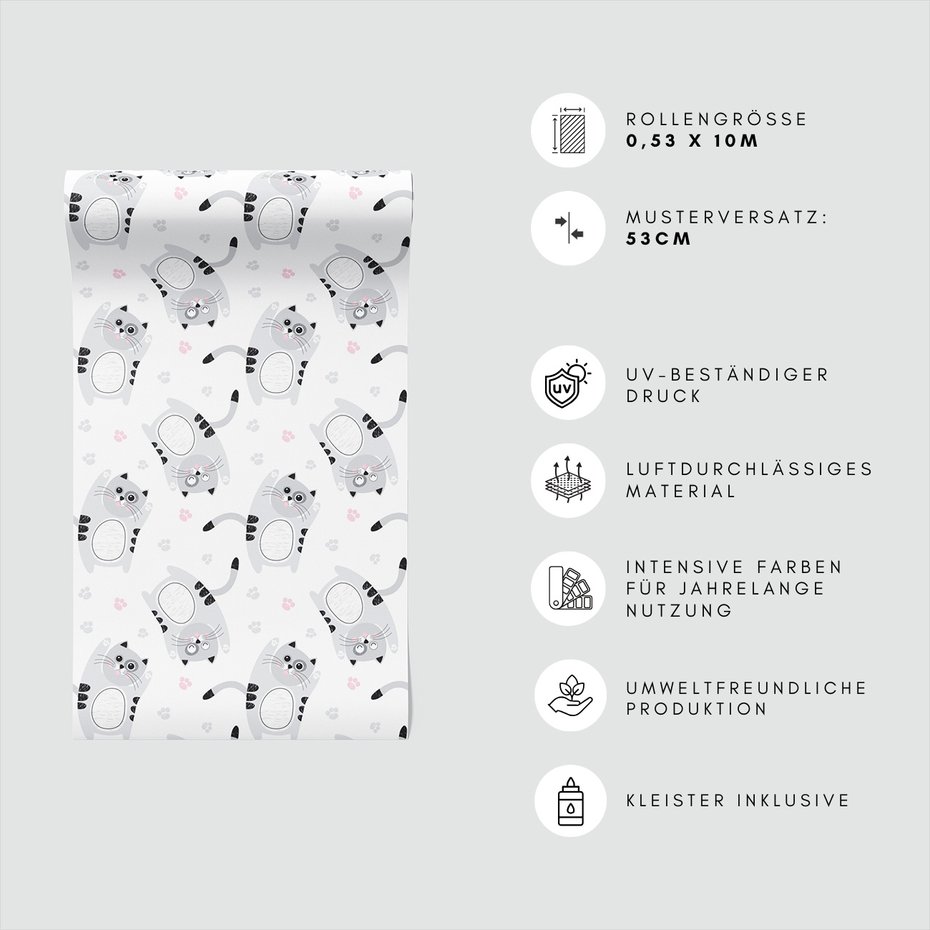 Tapeta - dziecięca, koty, tło,