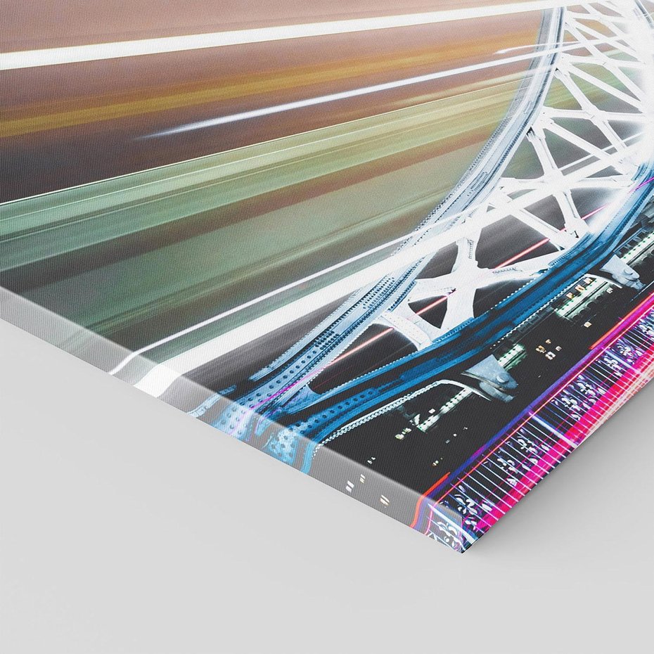 Obraz na płótnie - most, miasto, noc