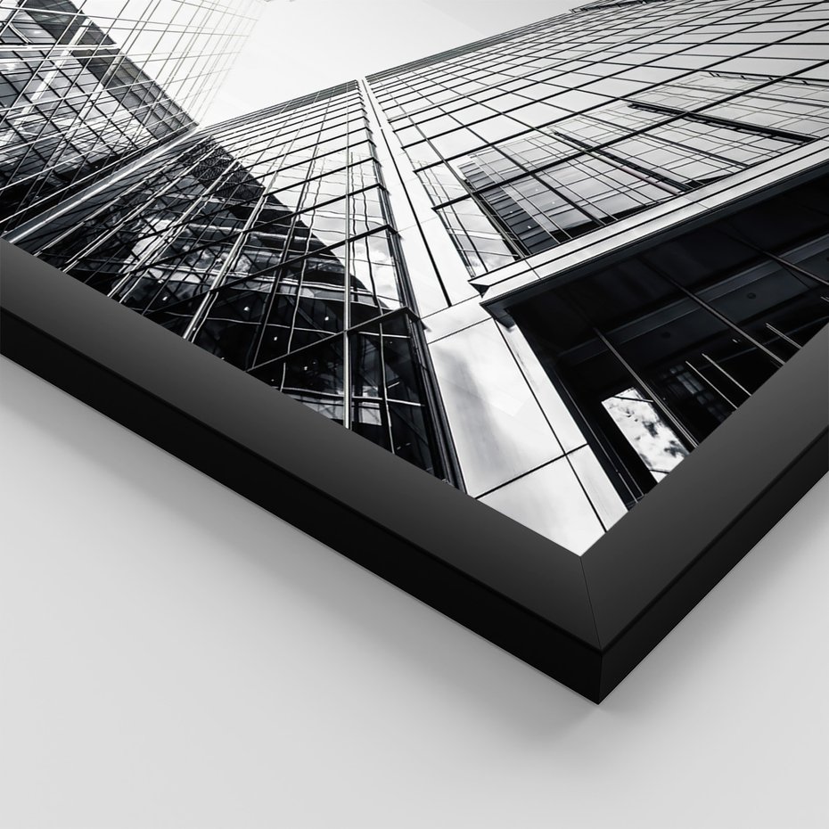 Zestaw obrazy w ramie, plakaty - architektura, budynki, miejski - rama czarna