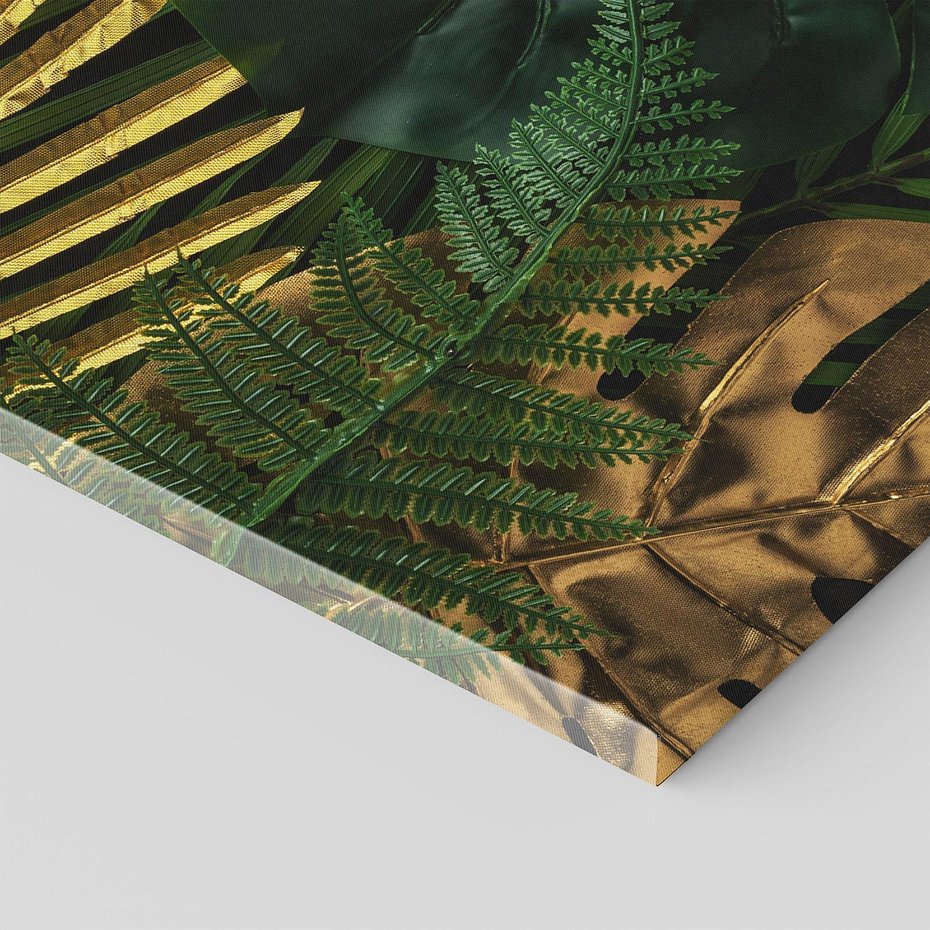 Obraz na płótnie - liście, złoto, zielony