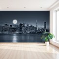 Fototapeta - miasto, noc, księżyc