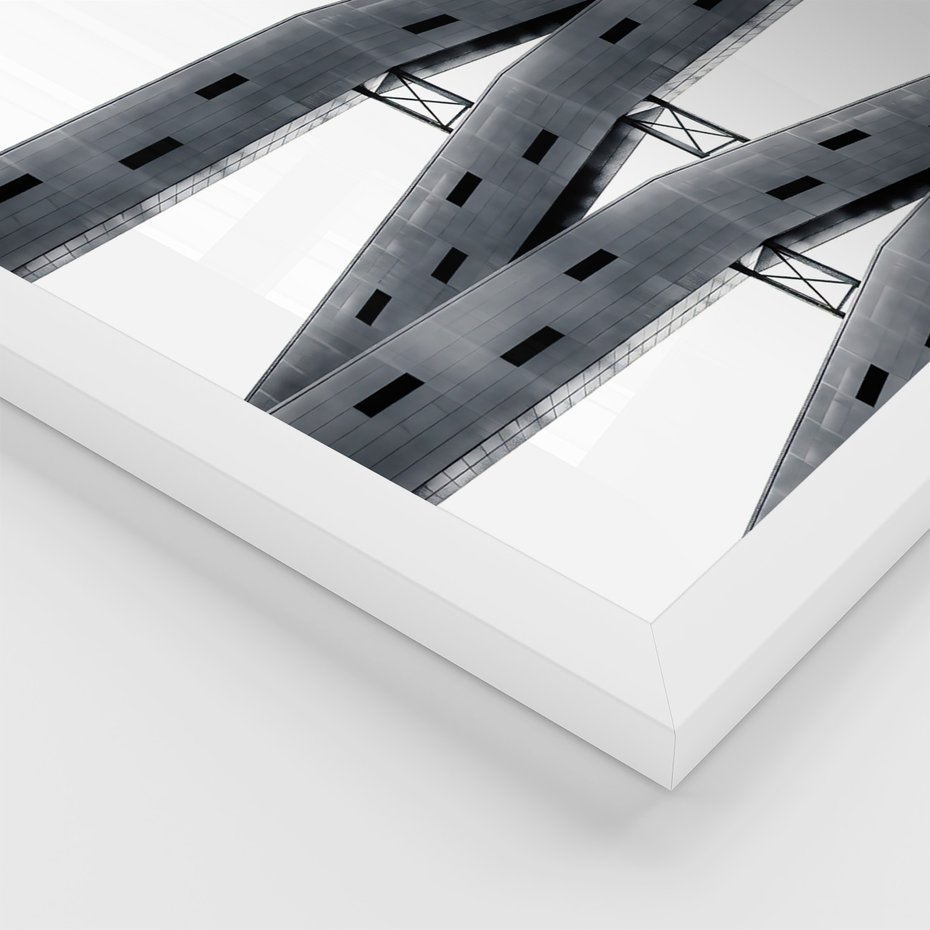 Zestaw obrazy w ramie, plakaty - architektura, budynki, minimalizm - rama biała