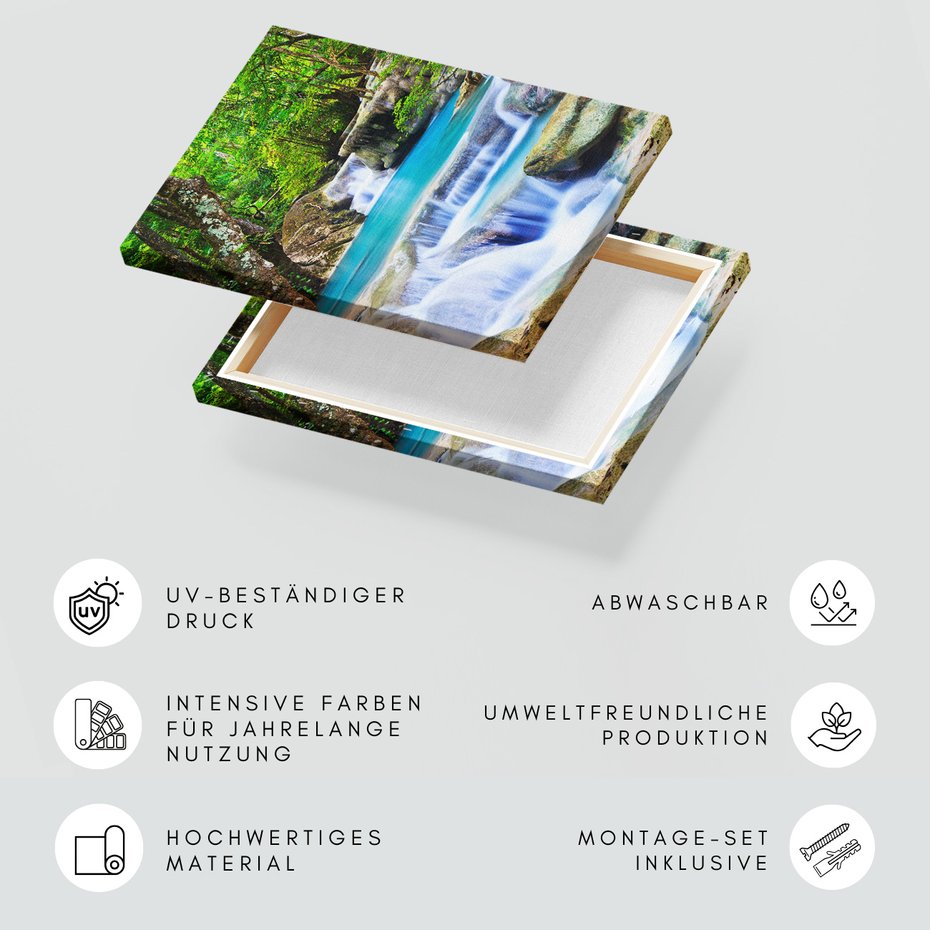 Obraz na płótnie - wodospad, natura, las