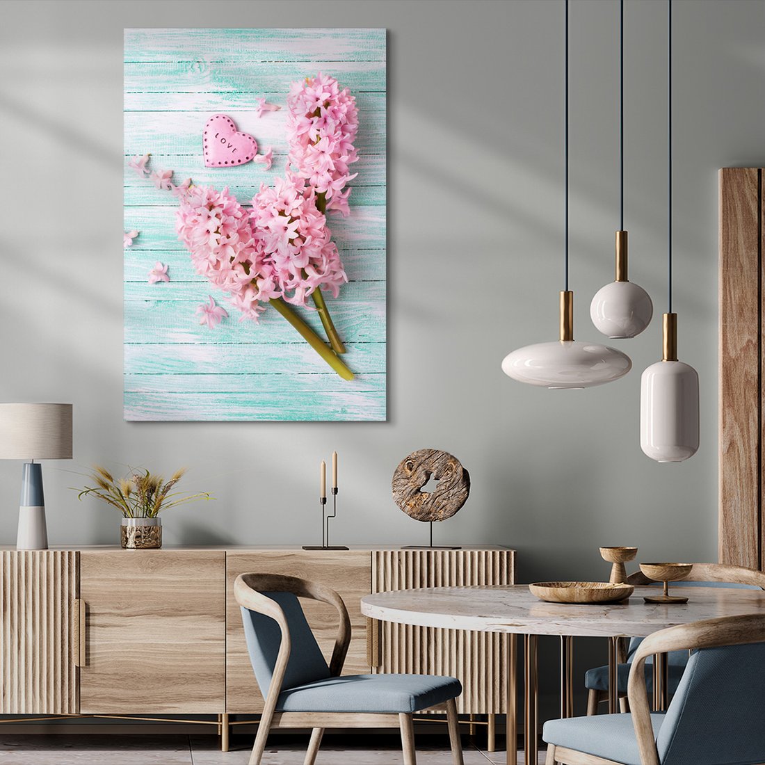 Obraz na płótnie - hiacynty, kwiaty, różowy