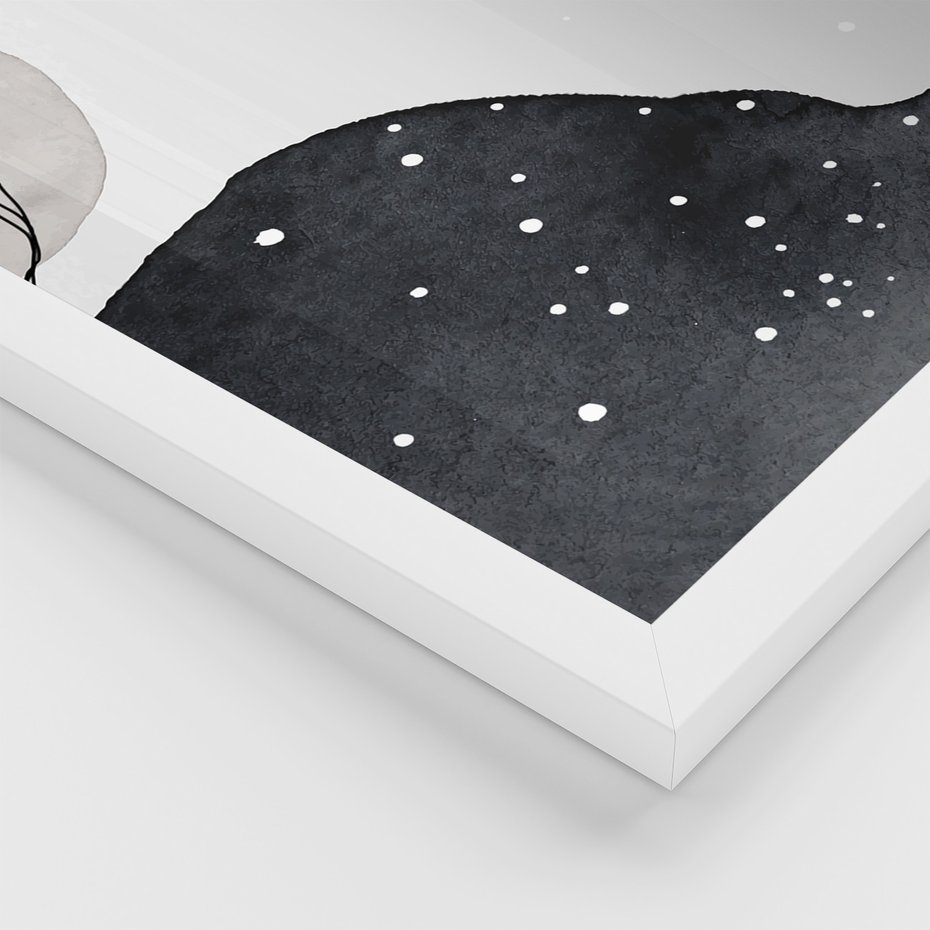 Zestaw obrazy w ramie, plakaty - abstrakcja,minimalizm,linie - rama biała