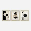 Zestaw obrazy w ramie, plakaty - abstrakcja,portret,geometria - rama drewno