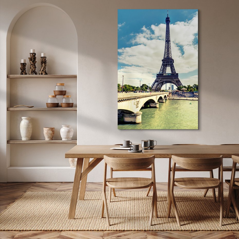 Obraz na płótnie - Wieża Eiffla, Paryż, most