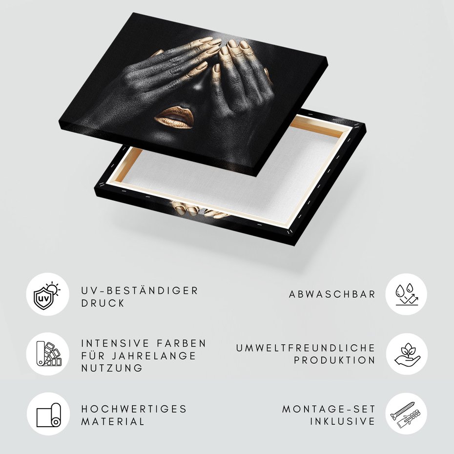 Obraz na płótnie - abstrakcja, złoto, ręce