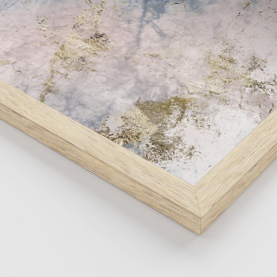 Zestaw obrazy w ramie, plakaty - marmur, złoto, abstrakcja - rama drewno