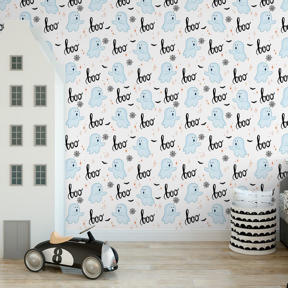 Tapeta - dziecięca, duch, halloween, pajęczyna