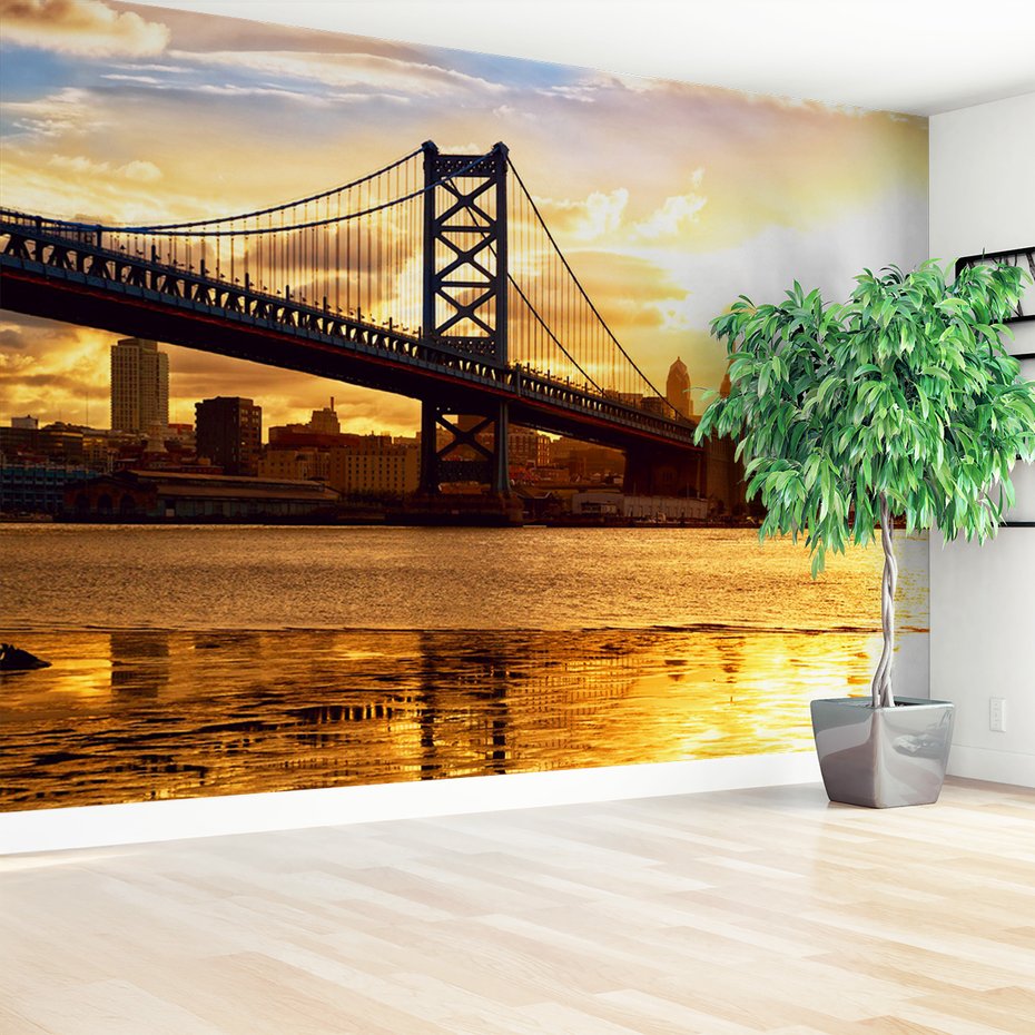 Fototapeta - most, miasto, rzeka