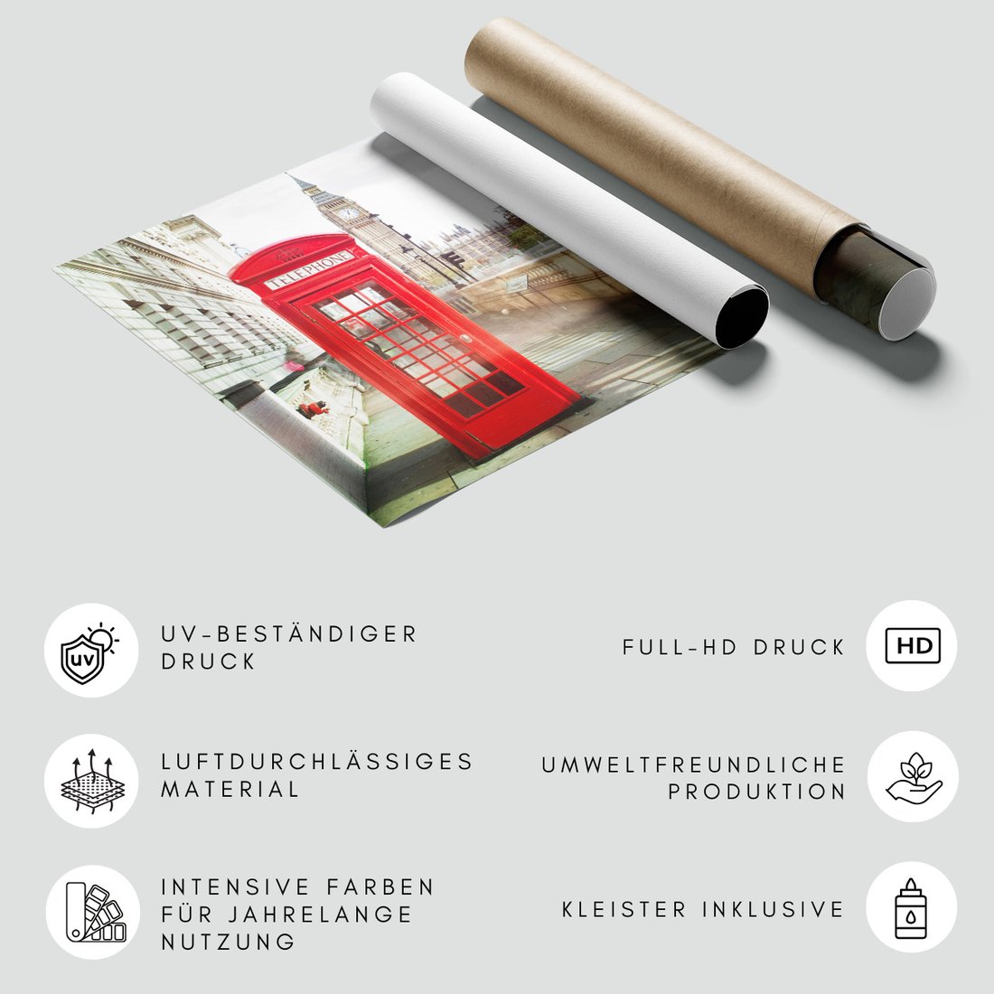 Fototapeta - Londyn, budka telefoniczna, miasto