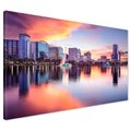 Obraz na płótnie - miasto, jezioro, budynki