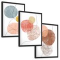 Zestaw obrazy w ramie, plakaty - abstrakcja,akwarele,linie - rama czarna