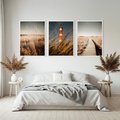Zestaw obrazy w ramie, plakaty - przyroda, krajobraz, wydma - rama biała