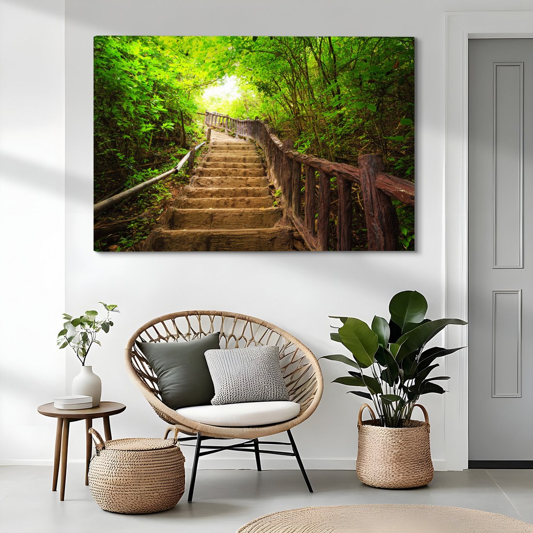 Obraz na płótnie - schody, las, natura