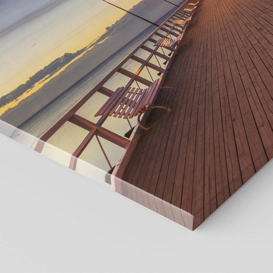 Obraz na płótnie - molo, morze, zmierzch