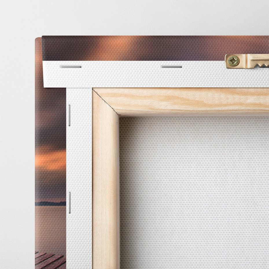 Obraz na płótnie - morze, molo, zachód słońca