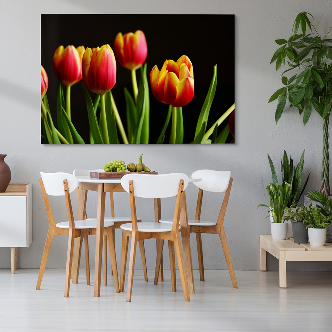 Obraz na płótnie - tulipany, kwiaty, czerwony