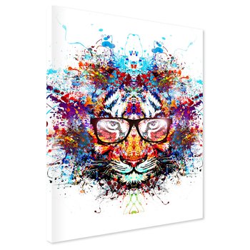 Obraz na płótnie - tygrys, abstrakcja, okulary