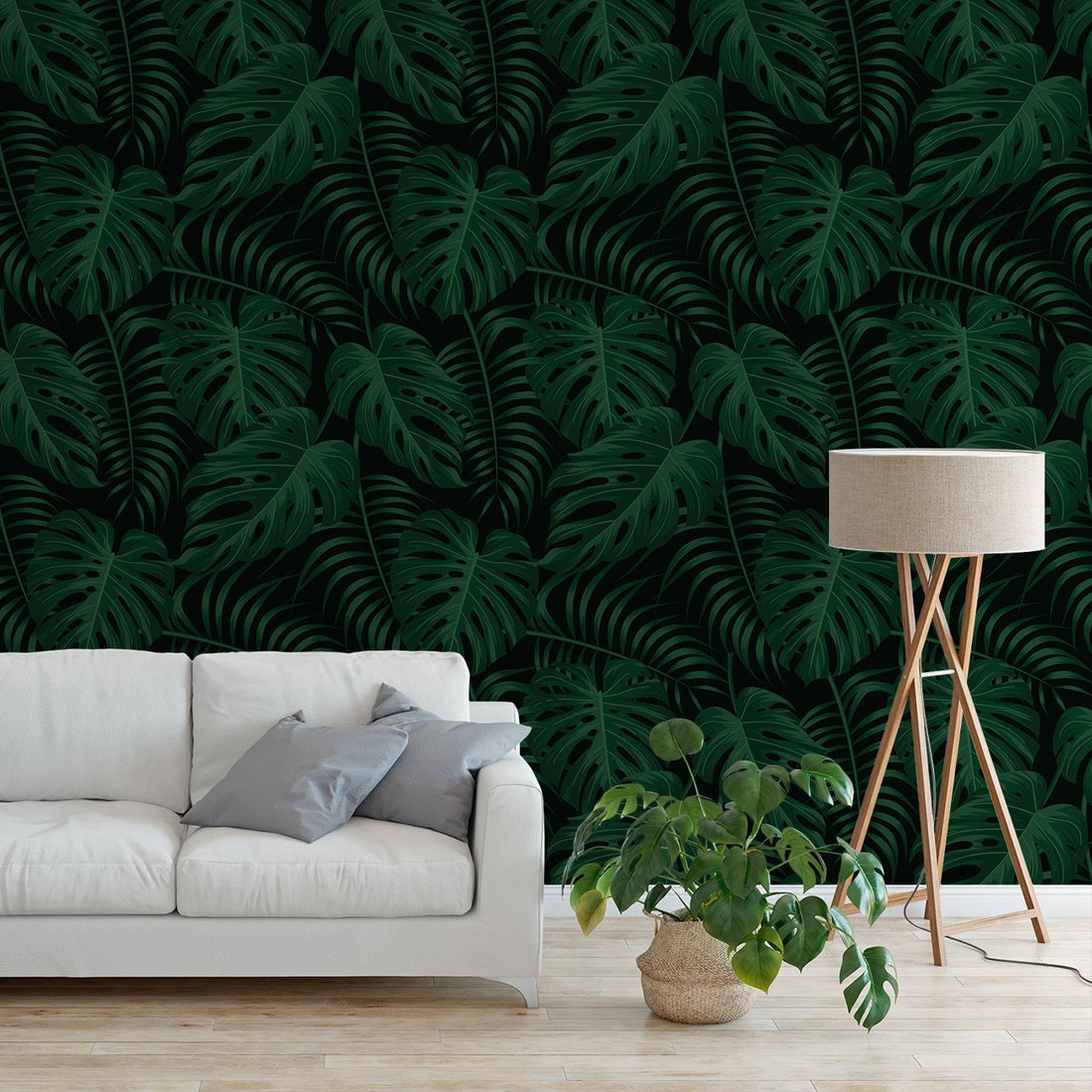 Tapeta - liście, monstera, roślinność