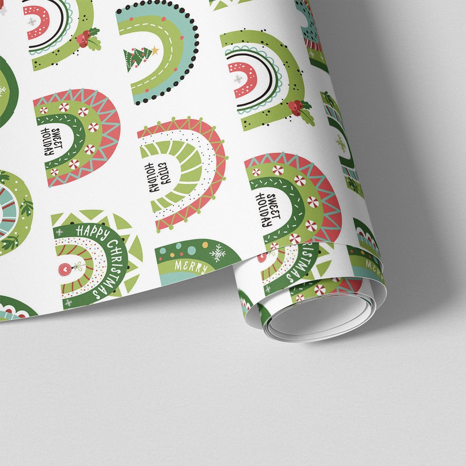 Tapeta - dziecięca, tęcza, święta, choinka