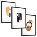Zestaw obrazy w ramie, plakaty - abstrakcja, geometryczne, kształty - rama czarna