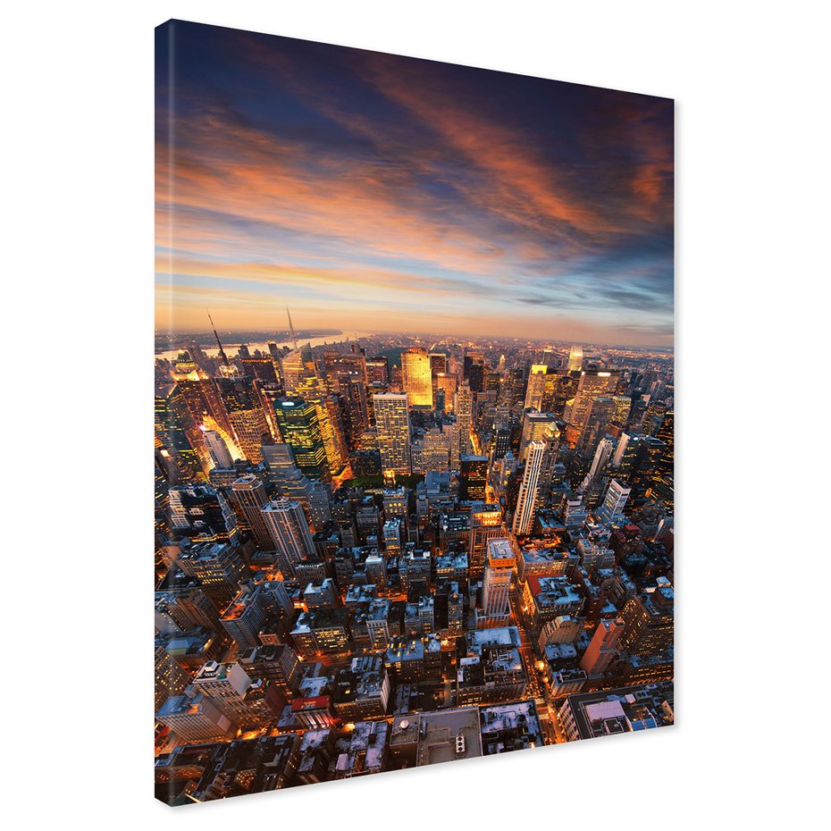 Obraz na płótnie - miasto, noc, budynki