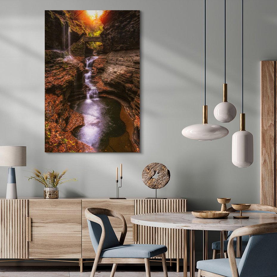 Obraz na płótnie - wodospad, jesień, natura