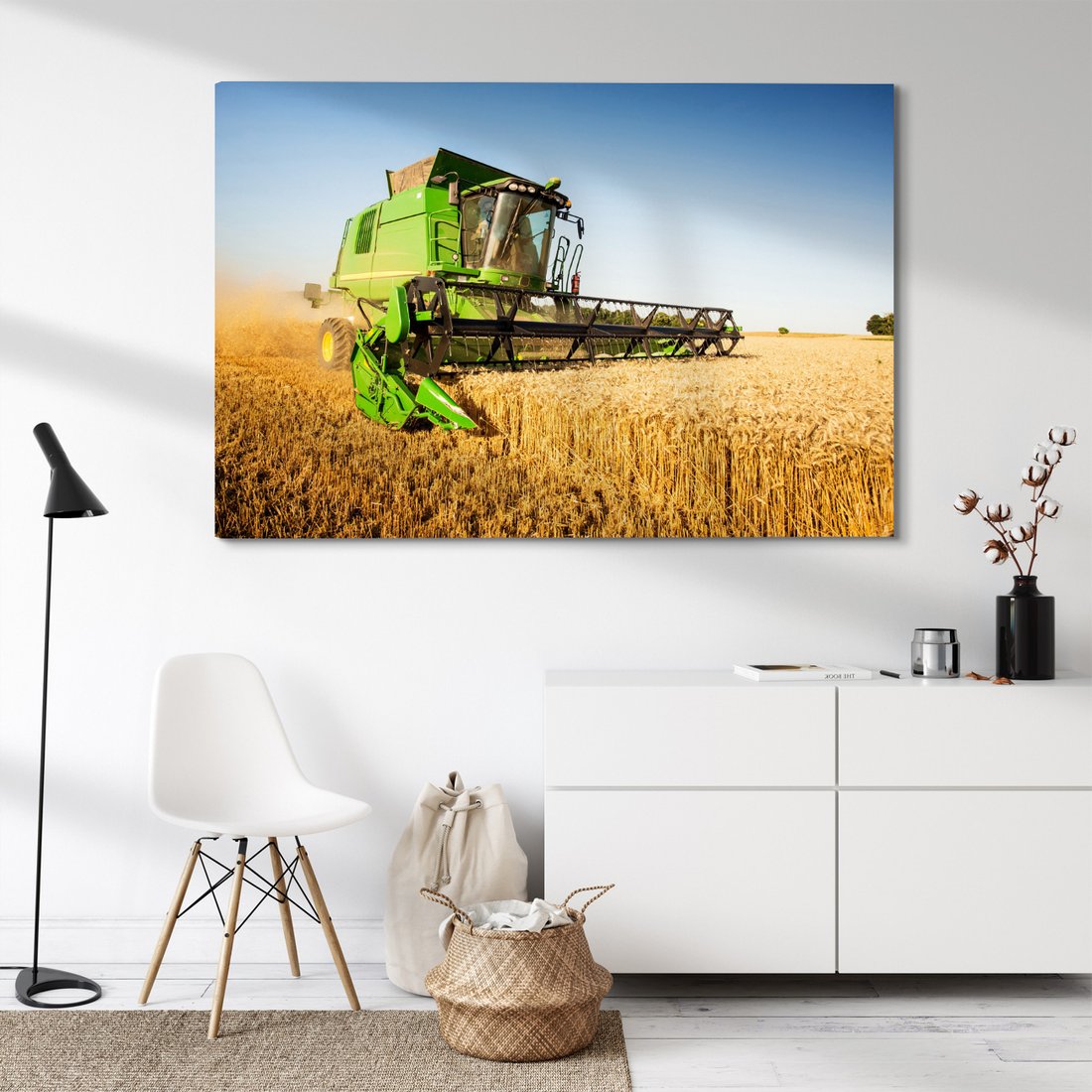 Obraz na płótnie - kombajn, rolnictwo, żniwa