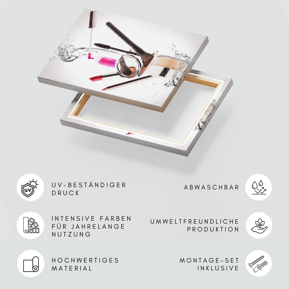 Obraz na płótnie - makijaż, kosmetyki, woda