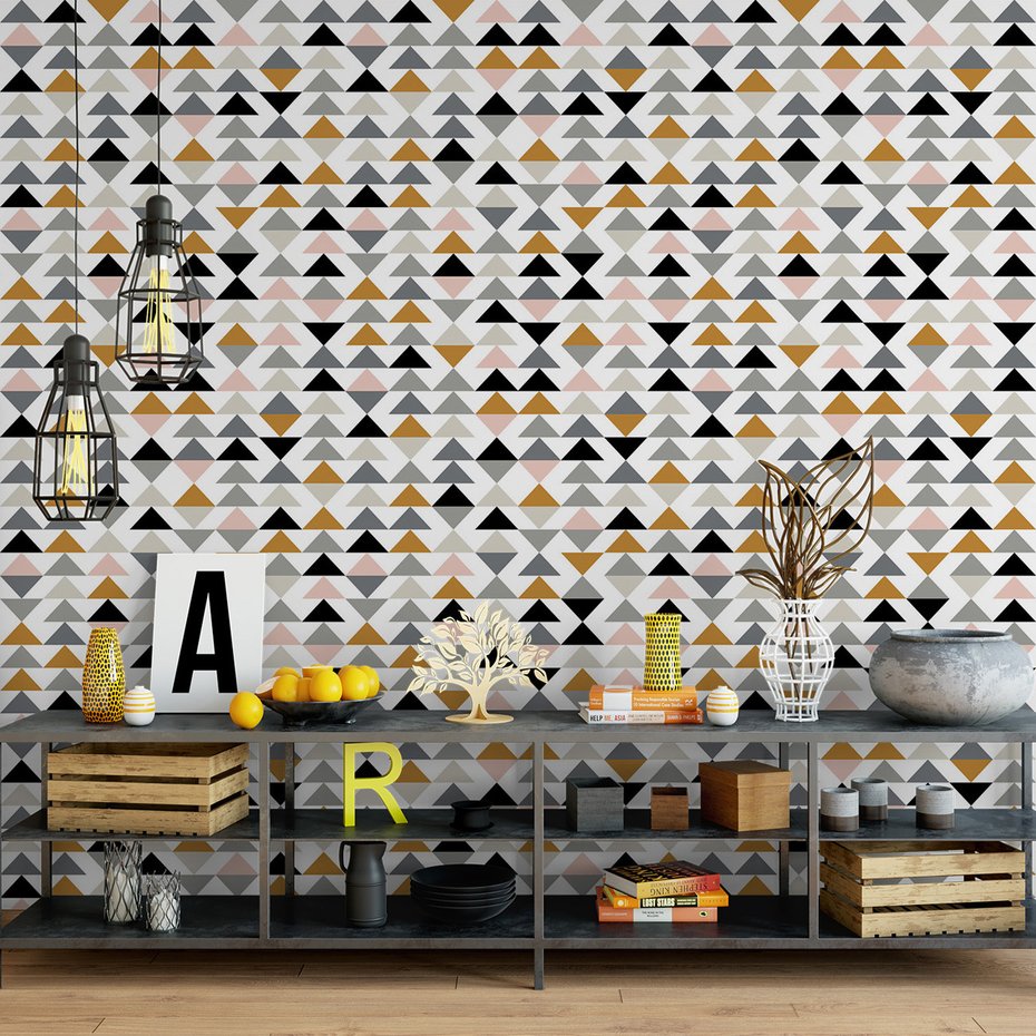 Tapeta - trójkąty, geometria, abstrakcja