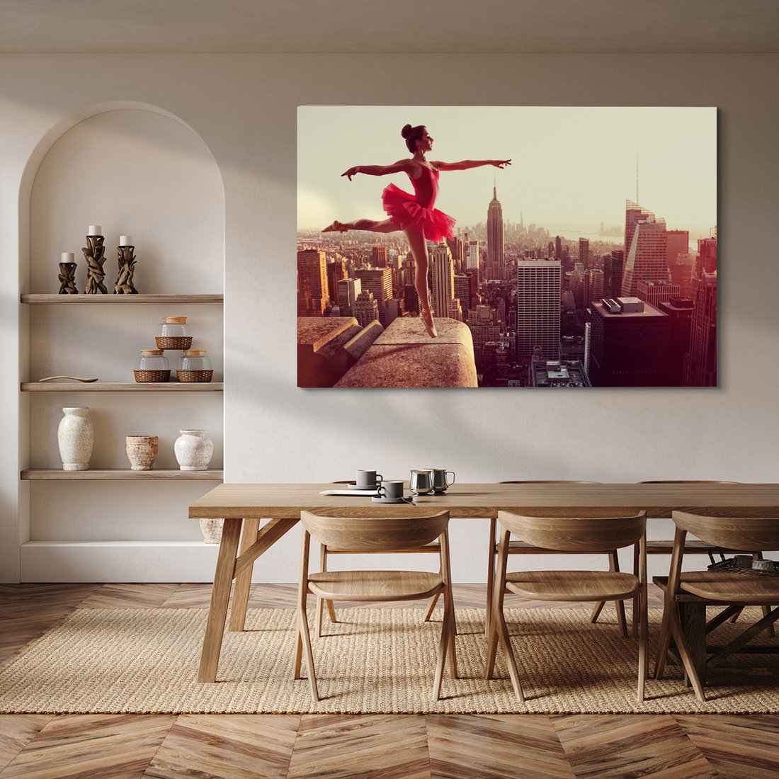 Obraz na płótnie - baletnica, miasto, taniec
