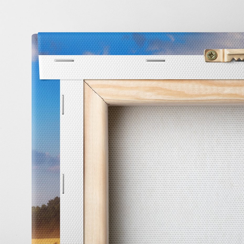 Obraz na płótnie - Kombajn, Pole, Niebo