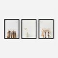 Zestaw obrazy w ramie, plakaty - ubrania, wazon, beżowy - rama czarna