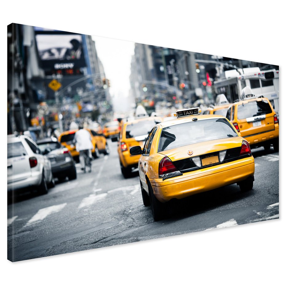Obraz na płótnie - taxi, ulica, miasto