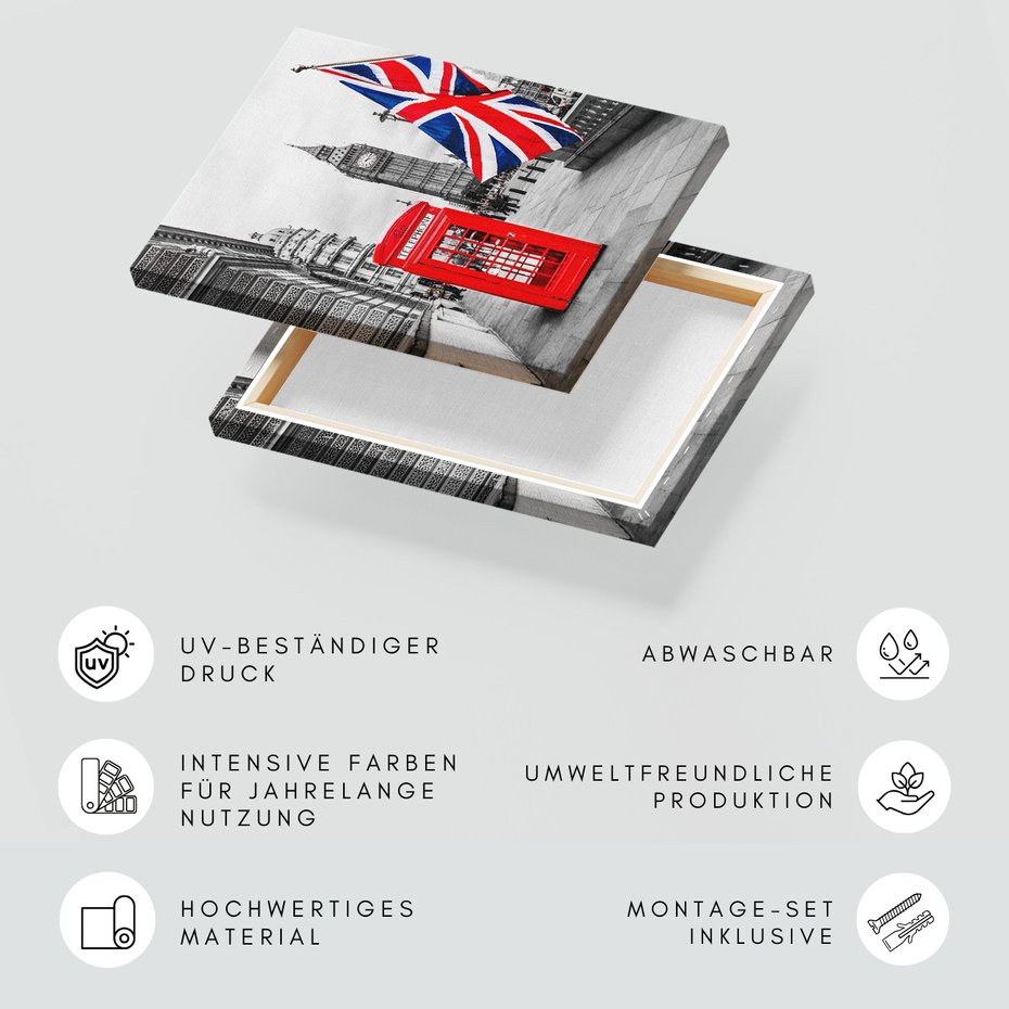 Obraz na płótnie - Londyn, budka telefoniczna, Big Ben