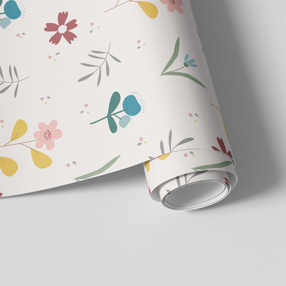 Tapeta - kwiaty, liście, pastelowe,