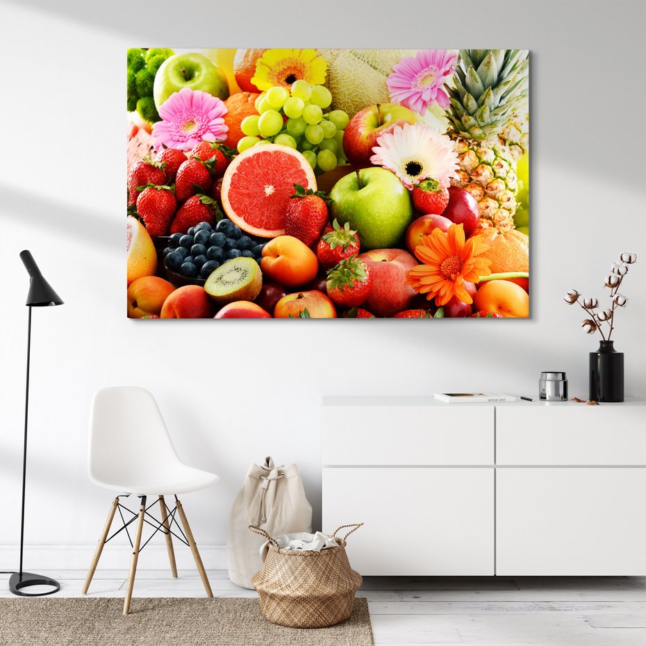 Obraz na płótnie - owoce, kwiaty, jedzenie