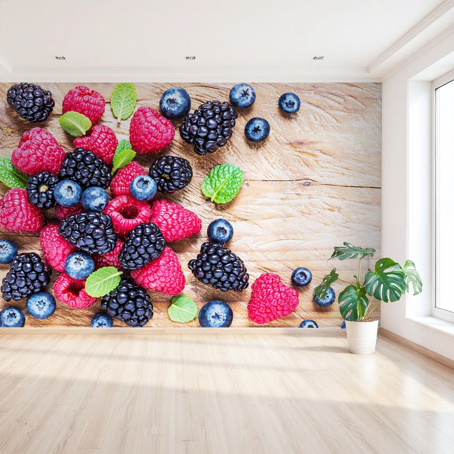 Fototapeta - owoce, jagody, maliny