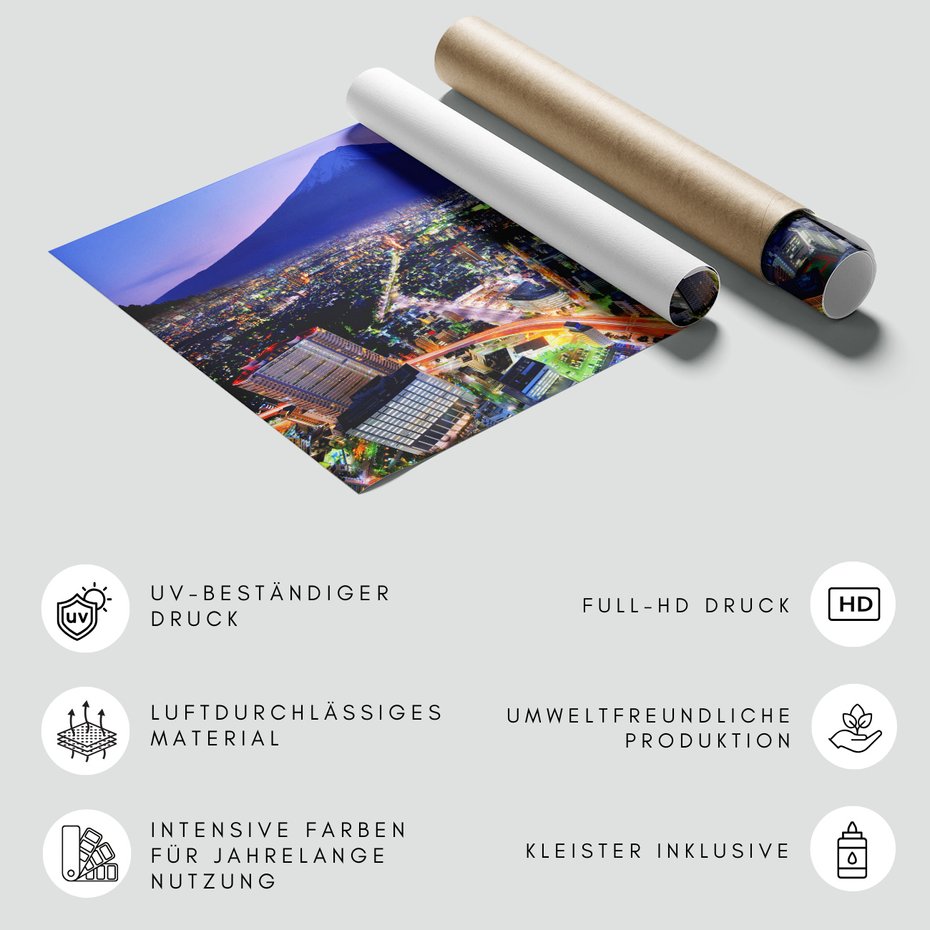 Fototapeta - miasto, noc, góra