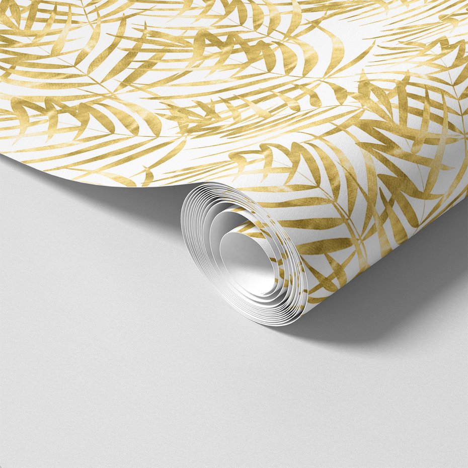 Tapeta - liście, złoto, natura