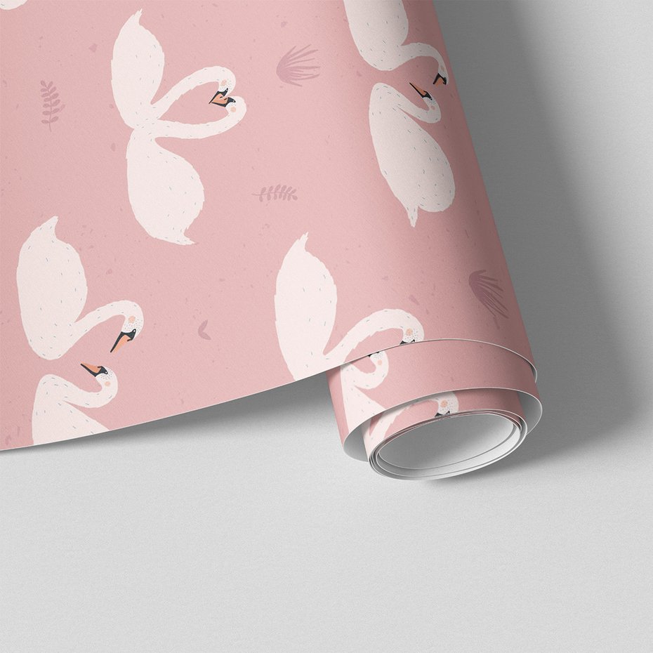 Tapeta - łabędzie, tło, grafika