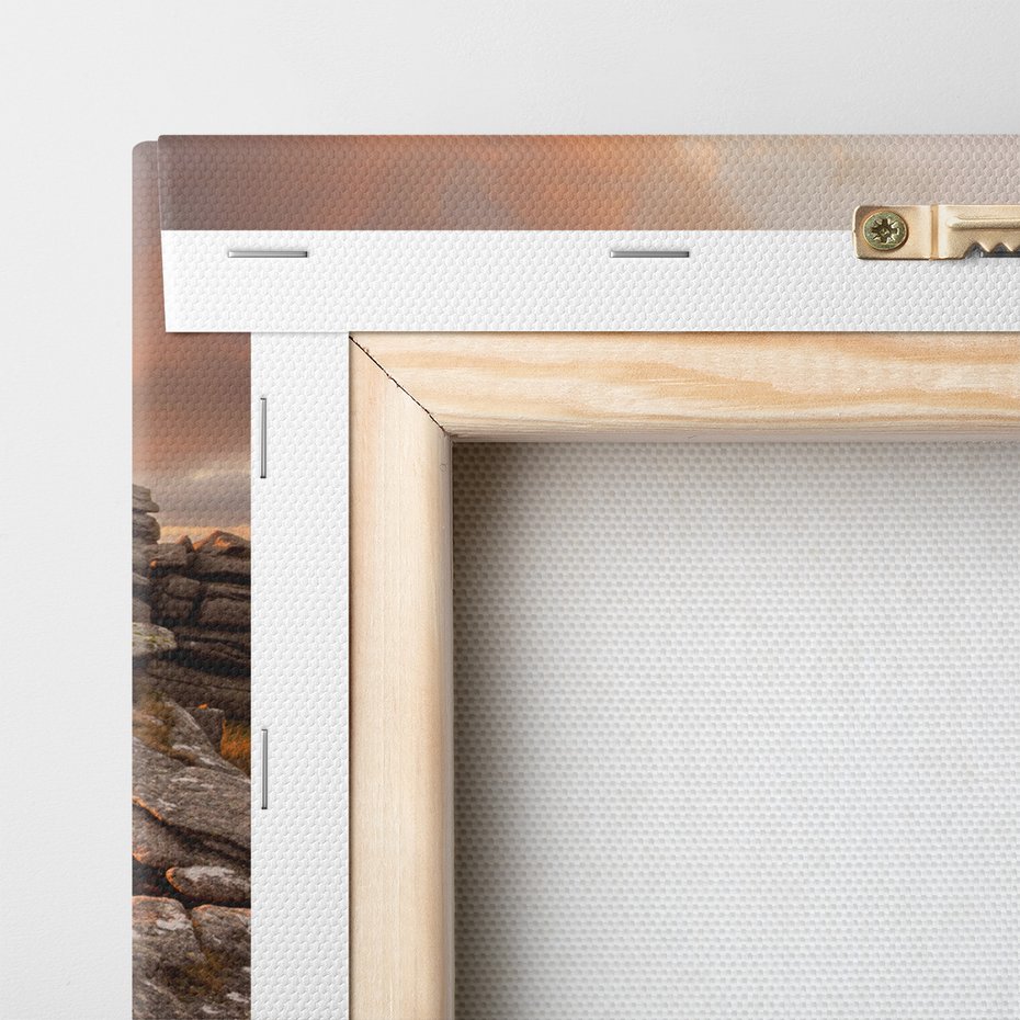 Obraz na płótnie - góry, skały, zachód słońca