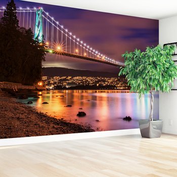 Fototapeta - most, noc, miasto