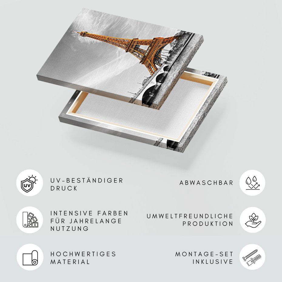 Obraz na płótnie - Wieża Eiffla, Paryż, most