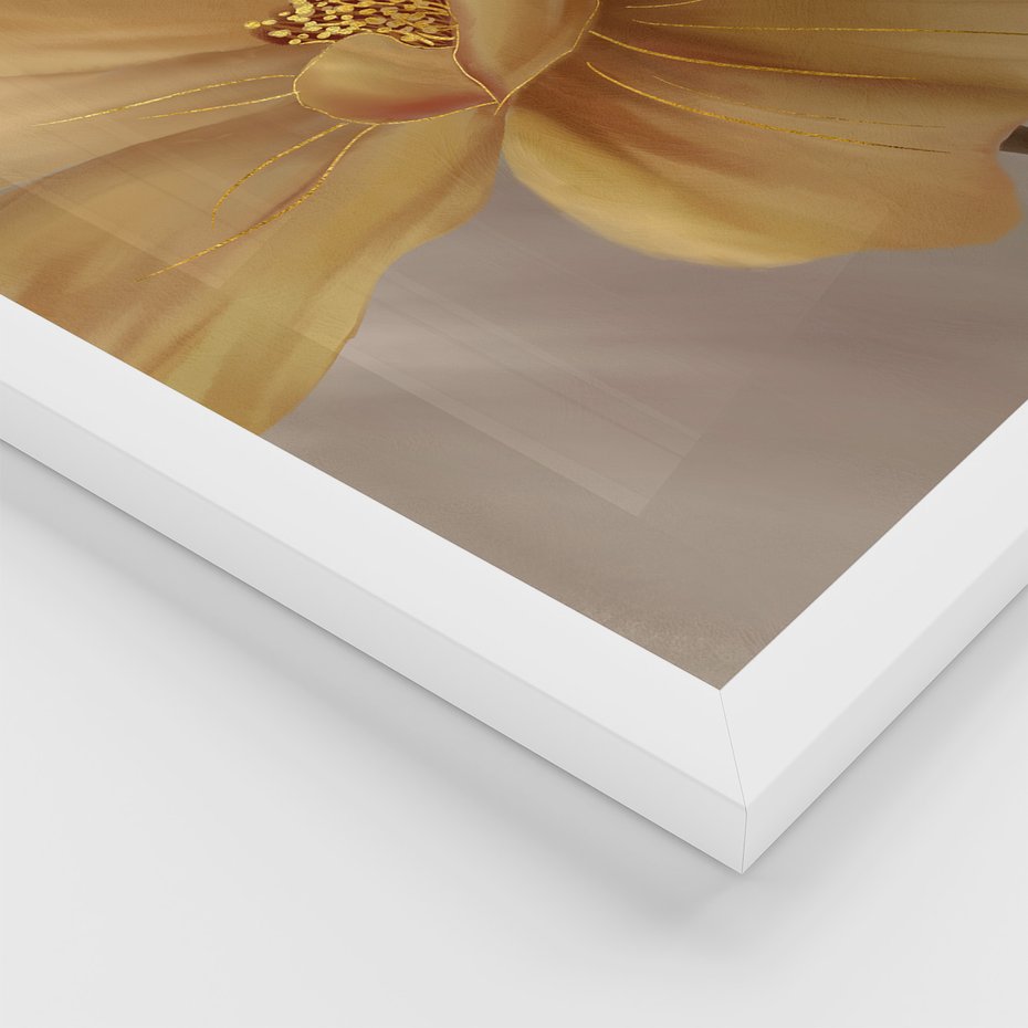 Zestaw obrazy w ramie, plakaty - kwiaty, płatki, dekoracja - rama biała