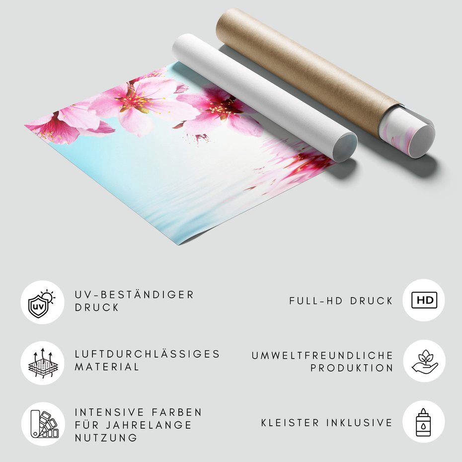 Fototapeta - kwiaty, woda, odbicie